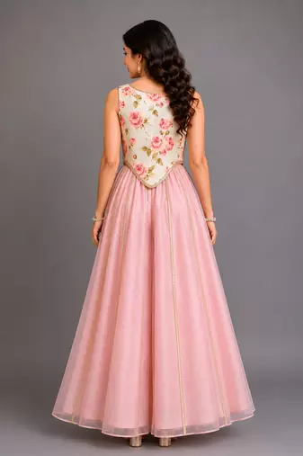 Off white pink printed cotton silk co ord set