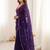 Jamli blue color space silk blend embroidered saree with un-stitched blouse