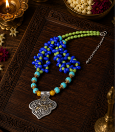 Two Tone Heritage Beaded Pendant Necklace