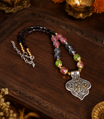 Ethnic heritage two tone pendant necklace