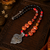 Designer two tone beaded pendant necklace