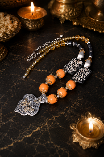 Artisan heritage two tone statement necklace