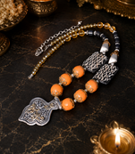 Artisan heritage two tone statement necklace