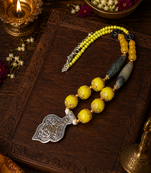 Premium two tone beaded pendant necklace