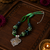 Handcrafted two tone pendant bead necklace