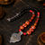 Designer two tone beaded pendant necklace