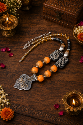 Artisan heritage two tone statement necklace 2