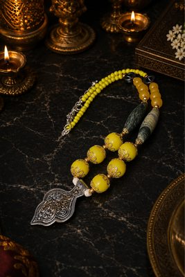 Premium two tone beaded pendant necklace 2
