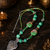 Traditional two tone beaded pendant necklace