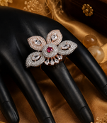 Ruby Petal Rose Gold Designer Ring