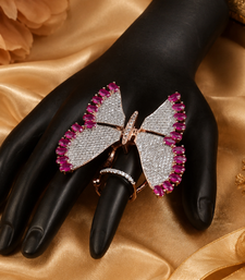 Ruby Butterfly Rose Gold Designer Ring
