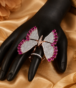 Ruby Butterfly Rose Gold Designer Ring