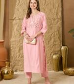 Women Ethnic Motifs Embroidered Regular Thread Work Kurta with Trouser