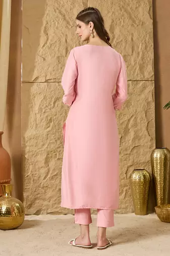 Women Ethnic Motifs Embroidered Regular Thread Work Kurta with Trouser
