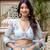 Women's Sky Blue Zari Sequin Embroidery Digital Printed Work Lehenga Choli