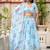 Women's Sky Blue Zari Sequin Embroidery Digital Printed Work Lehenga Choli