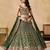 Green Georgette Thread Embroidery Work Lehenga Choli