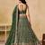 Green Georgette Thread Embroidery Work Lehenga Choli