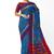 Royal blue ikat style saree with purple border