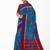 Royal blue ikat style saree with purple border