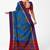 Royal blue ikat style saree with purple border