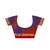 Royal blue ikat style saree with purple border
