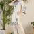 White Embroidered Co-Ord Set with Blue Paisley Detailing