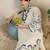 White Embroidered Co-Ord Set with Blue Paisley Detailing