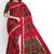 Magenta Pochampally ikat maroon saree with green pallu