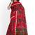 Magenta Pochampally ikat maroon saree with green pallu