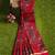 Magenta Pochampally ikat maroon saree with green pallu