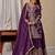 wine chinon silk party wear embroidered sharara suit set 