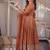 dark orange faux blooming party wear embroidered suit set 