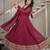 maroon crunchy silk party wear embroidered anarkali suit set 