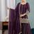 wine crunchy silk party wear embroidered anarkali suit set 