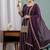 wine crunchy silk party wear embroidered anarkali suit set 