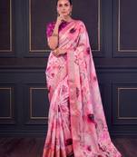 Designer tasar silk blend printed saree with rich look