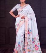 Designer tasar silk blend printed saree with rich look