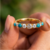 Elegant Gold Plated Turquoise & Round Stone Ring for Women