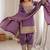 Lavender embroidered kurti set with farshi pant and dupatta