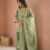Pista green embroidered kurti with farshi pant and dupatta set