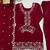 Red silk embroidered kurta set with farshi pant suit