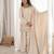 Designer cream ethnic kurti set with farshi pant & border dupatta