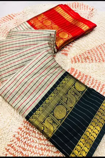 Ivory aura banarasi cotton silk blend saree with jacquard border