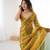 Olive festive trendy satin saree with two tone sequence embroidery