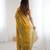 Olive festive trendy satin saree with two tone sequence embroidery