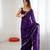 Purple festive trendy satin saree with two tone sequence embroidery