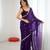 Purple festive trendy satin saree with two tone sequence embroidery