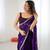 Purple festive trendy satin saree with two tone sequence embroidery
