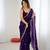 Purple festive trendy satin saree with two tone sequence embroidery